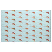 Fancy Rode Crayfish op blauw Stof (Fat Quarter)