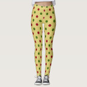 Fancy rode en groene kerstretro Polka Dot. Leggings (Voorkant)