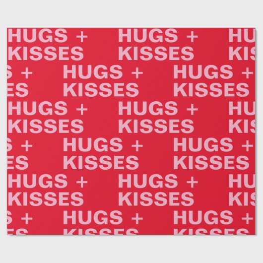 Fancy rode en roze handschoenen en Kisses Valentij Cadeaupapier (Vlak)