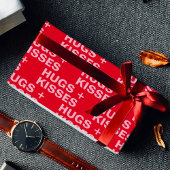 Fancy rode en roze handschoenen en Kisses Valentij Cadeaupapier