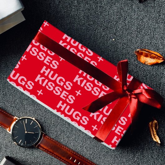 Fancy rode en roze handschoenen en Kisses Valentij Cadeaupapier