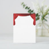 Fancy rode fluwelen showcase gordijn nodigt uit uitnodiging briefkaart (Staand voorkant)