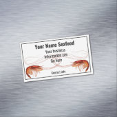 Fancy rode garnaal op wit    magnetisch visitekaartje (Voorbeeld)