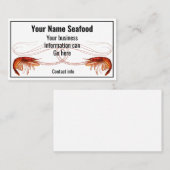 Fancy rode garnaal op wit visitekaartje (Voorkant / Achterkant)