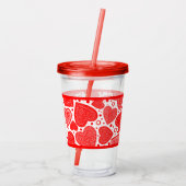Fancy Rode Harten en Stippen Patroon Acryl Drinkbeker (Achterkant)
