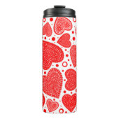 Fancy rode harten en Stippen Thermosbeker (Voorkant)