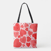 Fancy rode harten en Stippen Tote Bag (Achterkant)