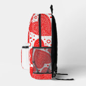 Fancy rode harten gepersonaliseerd bedrukte rugzak (Rechts)