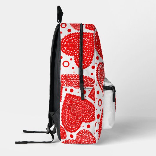 Fancy rode harten gepersonaliseerd bedrukte rugzak (Links)