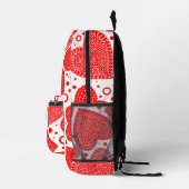 Fancy rode harten over het hele patroon bedrukte rugzak (Rechts)