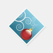 Fancy rode kerstsierblauwe achtergrond servetten (Hoek)