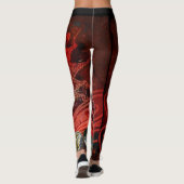 Fancy Rode Leggings voor vrouwen met een asymmetri (Achterkant)