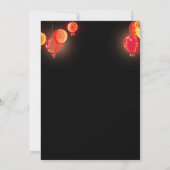 Fancy rode papieren lantaarns bruiloft repetitie d kaart (Achterkant)