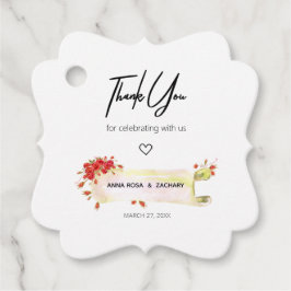 *~* Fancy rode roos bloembloem dank u bruiloft Bedankjes Labels