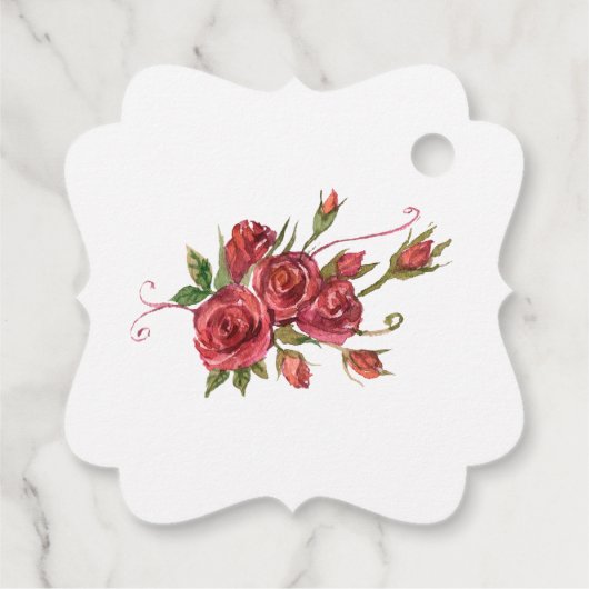 *~* Fancy rode roos bloembloem dank u bruiloft Bedankjes Labels (Achterkant)