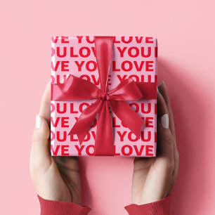 Fancy Rode & Roze liefde voor u Valentijns Cadeaupapier