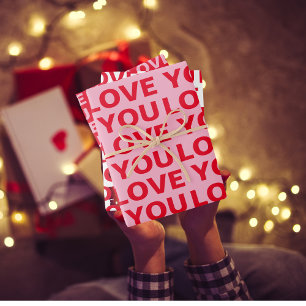 Fancy Rode & Roze liefde voor u Valentijns Inpakpapier Vel