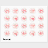 Fancy rode roze ronde Valentijnsdag sticker (Vel)