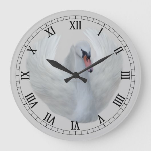 Fancy Roman Numeral Bird Wall Clock Grote Klok (Voorkant)