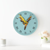 Fancy Roman Numeral Bird Wall Clock Grote Klok (Huis)