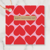 Fancy Romantisch rood en roze hartenpatroon met na Bedankjes Labels (Voorkant)