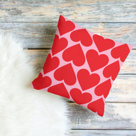Fancy Romantisch rood en roze hartenpatroon met na Buitenkussen