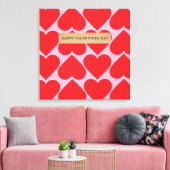 Fancy Romantisch rood en roze hartenpatroon met na Canvas Afdruk (Insitu (Woonkamer))
