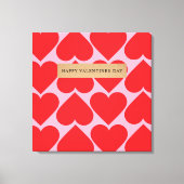 Fancy Romantisch rood en roze hartenpatroon met na Canvas Afdruk (Voorkant)