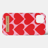 Fancy Romantisch rood en roze hartenpatroon met na Case-Mate iPhone Case (Achterkant (horizontaal))