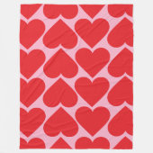 Fancy Romantisch rood en roze hartenpatroon met na Fleece Deken (Voorkant)