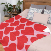 Fancy Romantisch rood en roze hartenpatroon met na Fleece Deken
