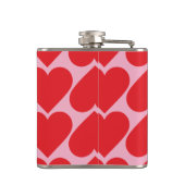 Fancy Romantisch rood en roze hartenpatroon met na Heupfles (Achterkant)