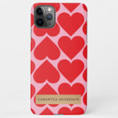 Fancy Romantisch rood en roze hartenpatroon met na iPhone Hoesje (Achterkant)