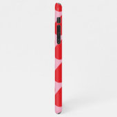 Fancy Romantisch rood en roze hartenpatroon met na iPhone Hoesje (Linkerkant)