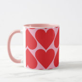 Fancy Romantisch rood en roze hartenpatroon met na Mok (Links)