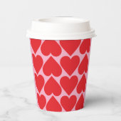 Fancy Romantisch rood en roze hartenpatroon met na Papieren Bekers (Achterkant)