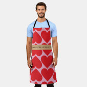 Fancy Romantisch rood en roze hartenpatroon met na Schort (Gedragen)