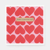 Fancy Romantisch rood en roze hartenpatroon met na Servet (Voorkant)