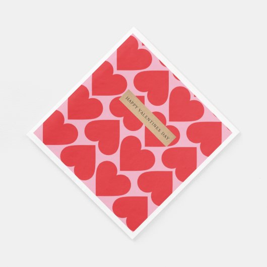 Fancy Romantisch rood en roze hartenpatroon met na Servet (Hoek)