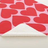 Fancy Romantisch rood en roze hartenpatroon met na Sherpa Deken (3/4)
