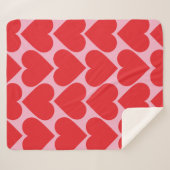 Fancy Romantisch rood en roze hartenpatroon met na Sherpa Deken (Voorkant (horizontaal))