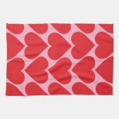 Fancy Romantisch rood en roze hartenpatroon met na Theedoek (Horizontaal)
