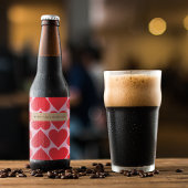 Fancy Romantisch Rood- en Roze Kunstpatroon Bier Etiket