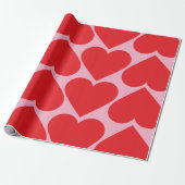 Fancy Romantisch Rood- en Roze Kunstpatroon Cadeaupapier (Uitgerold)