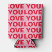 Fancy Romantisch Rood & Roze Liefde U Patroon Blikjeskoeler (Voorkant)