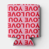 Fancy Romantisch Rood & Roze Liefde U Patroon Blikjeskoeler (Achterkant)