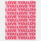 Fancy Romantisch Rood & Roze Liefde U Patroon Fleece Deken (Voorkant)