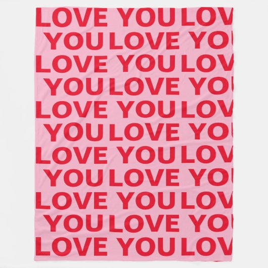 Fancy Romantisch Rood & Roze Liefde U Patroon Fleece Deken (Voorkant)