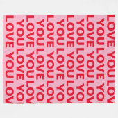 Fancy Romantisch Rood & Roze Liefde U Patroon Fleece Deken (Voorkant (Horizontaal))