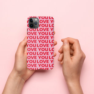 Fancy Romantisch Rood & Roze Liefde U Patroon iPhone 11Pro Max Hoesje